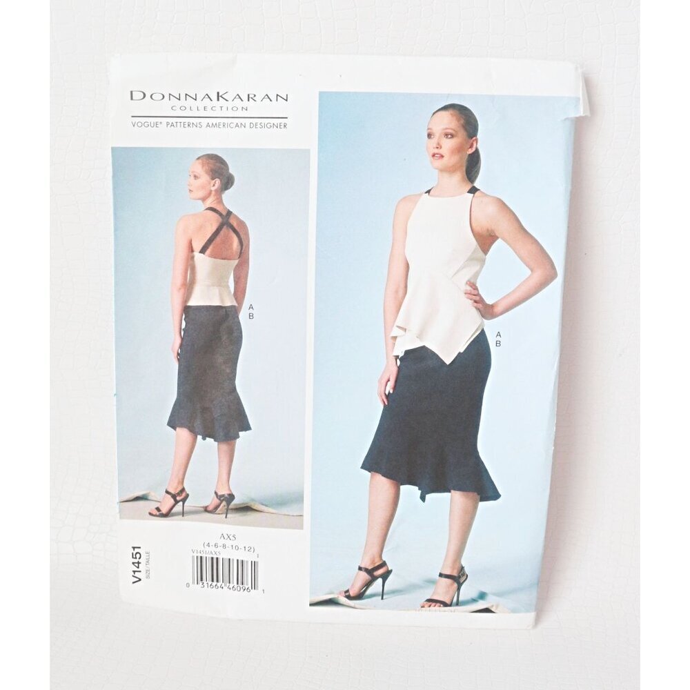 Vogue Donna Karan V1451 Donna Karan Sewing Pattern Misses' Top & Skirt Uncut Siz